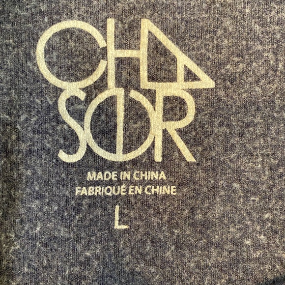 Chaser Navy Blue Scattered Heart Print Pullover Sweatshirt Size L - Picture 4 of 5